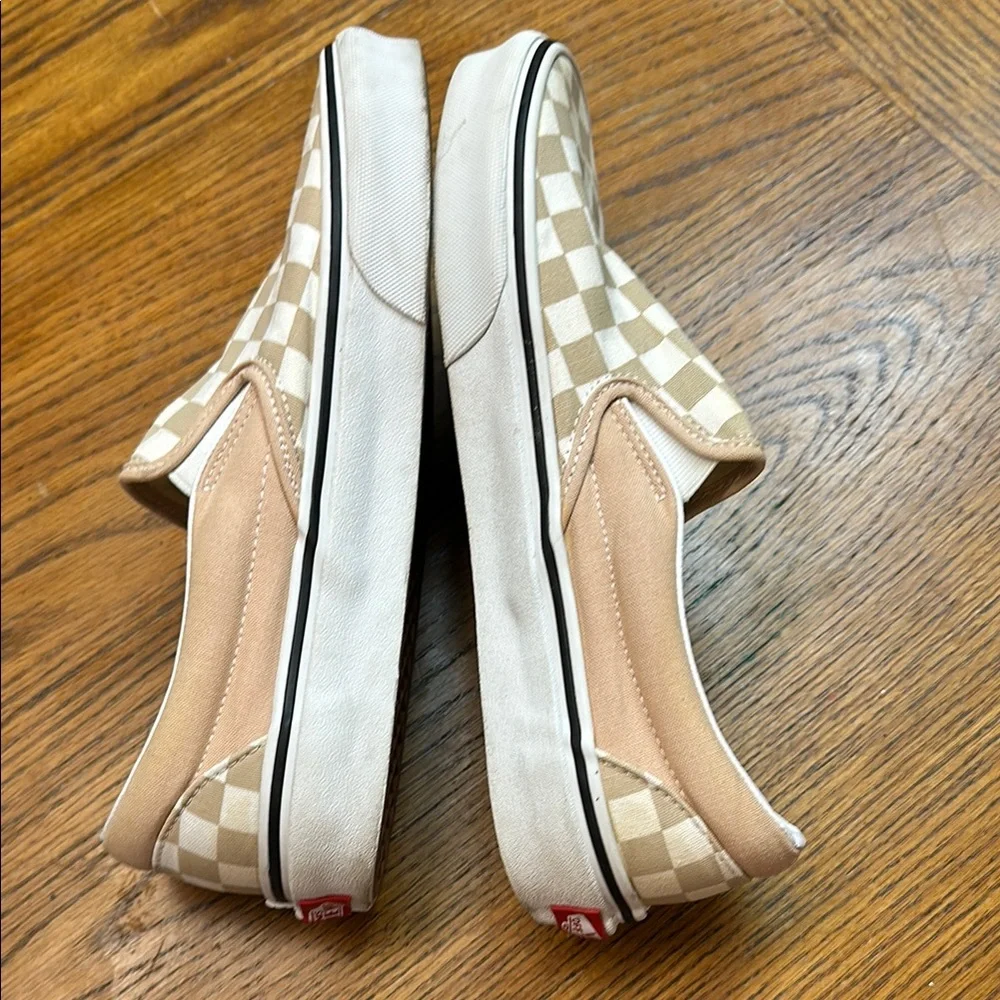 Vans Checkerboard Slip-On in Beige and Cream - Picture 3 of 9
